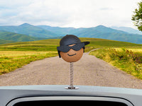 Coolballs Cool Brother African American Guy Antenna Ball / Mirror Dangler / Dashboard Buddy (Black Bandana)