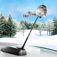 Tenna Tops Snowman Winter Hat & Scarf Car Antenna Topper / Auto Dashboard Accessory (Grey)